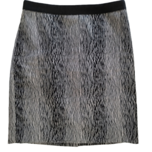 Ann Taylor Woman's Black and Silver Gray Pencil Skirt Size 2 Petite EUC